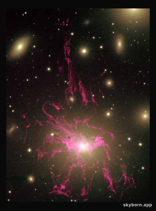 Unusual Gas Filaments Surround Galaxy NGC 1275