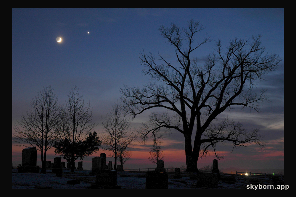 December Moon Meets Evening Star