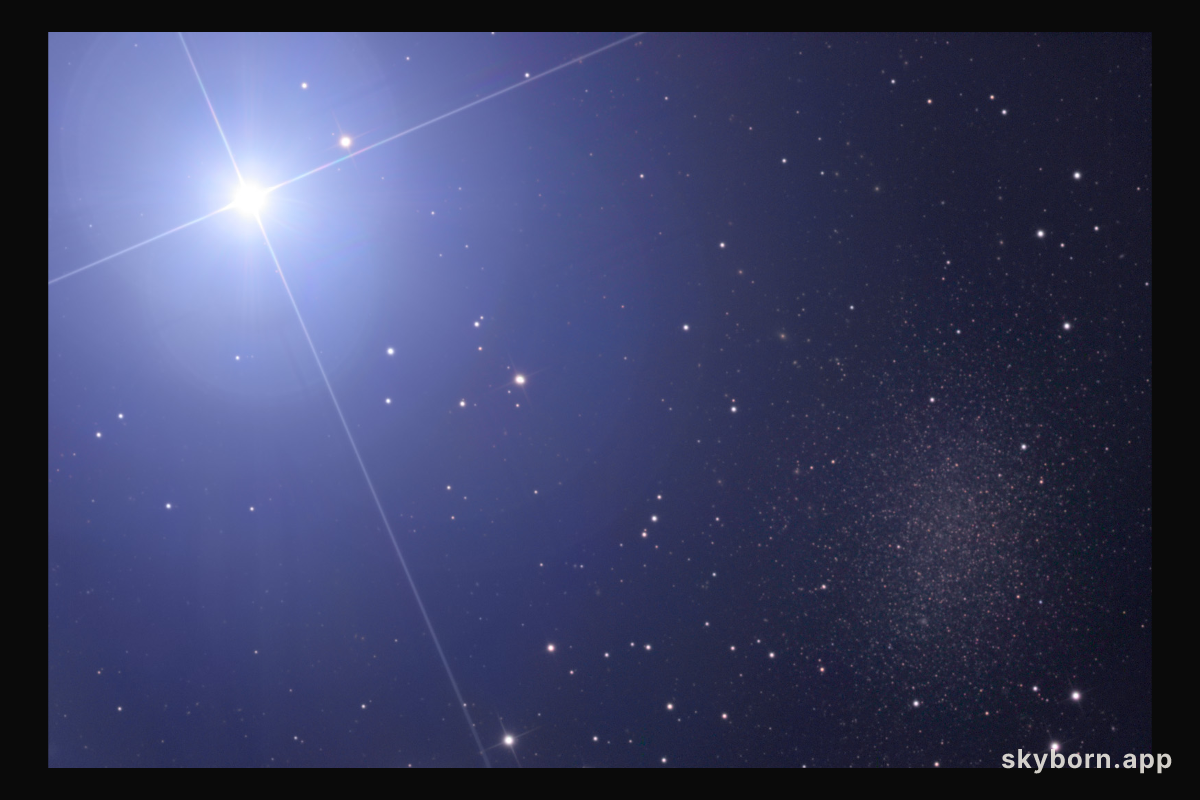 Bright Star Regulus near the Leo 1 Dwarf Galaxy