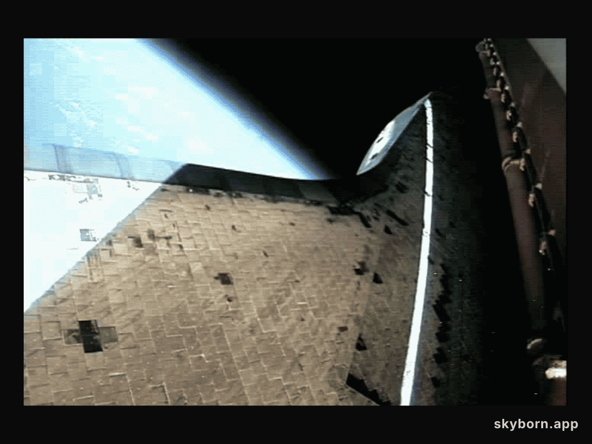 A Space Shuttle Climbs to Orbit