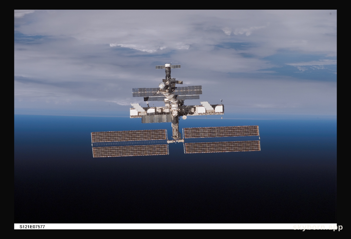 The International Space Station on the Horizon