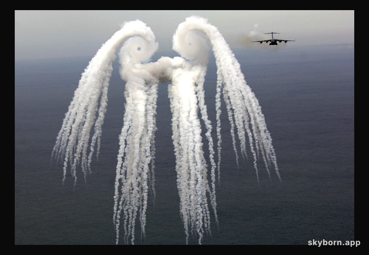 A Smoke Angel from Airplane Flares
