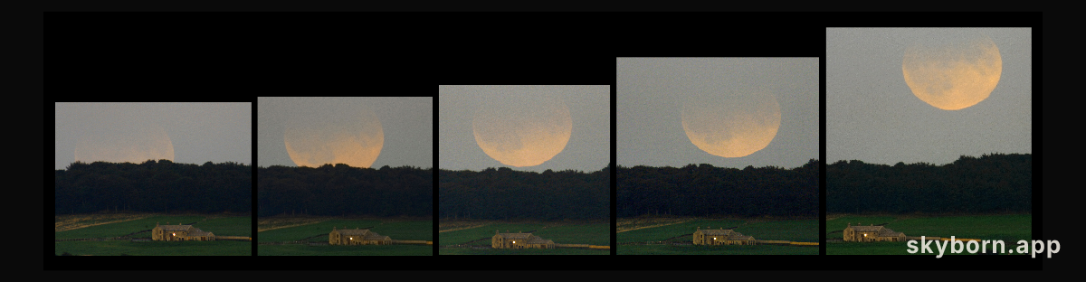 Eclipsed Moon Rising Over England