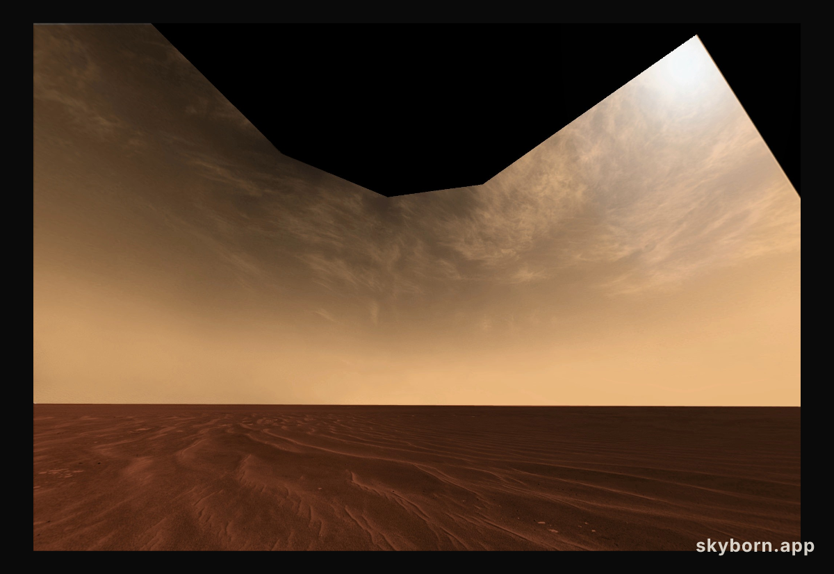 Clouds and Sand on the Horizon of Mars
