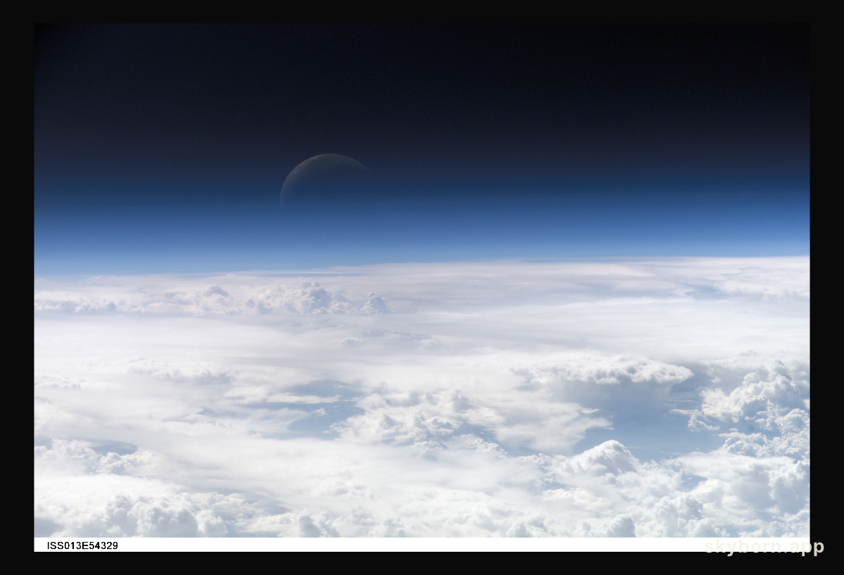 A Blue Crescent Moon from Space
