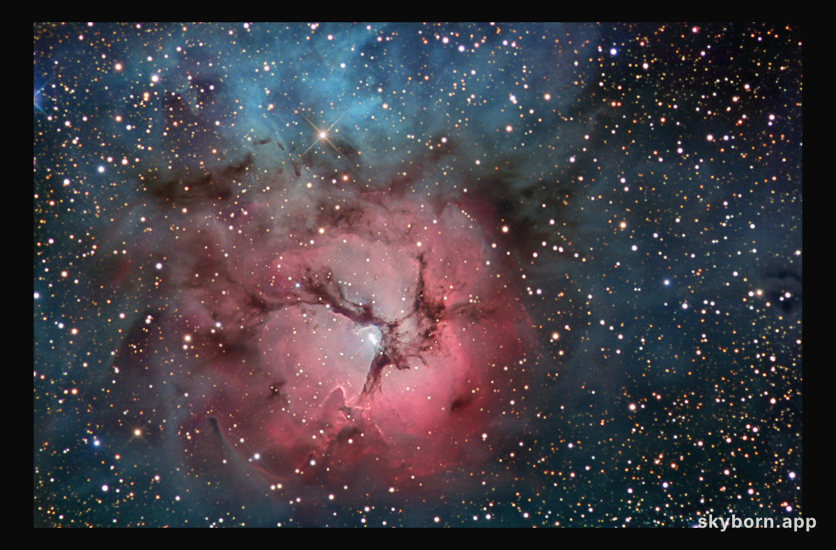 The Trifid Nebula in Stars and Dust