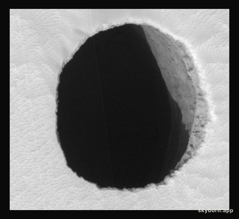 A Hole in Mars Close Up
