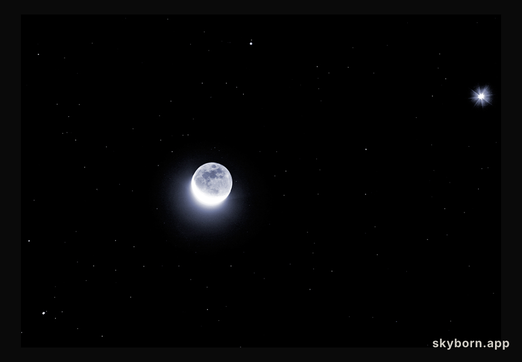 Bright Planets, Crescent Moon