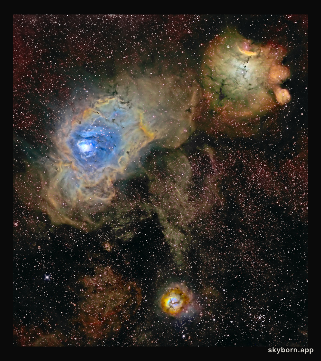 Three Nebulae in Narrow Band