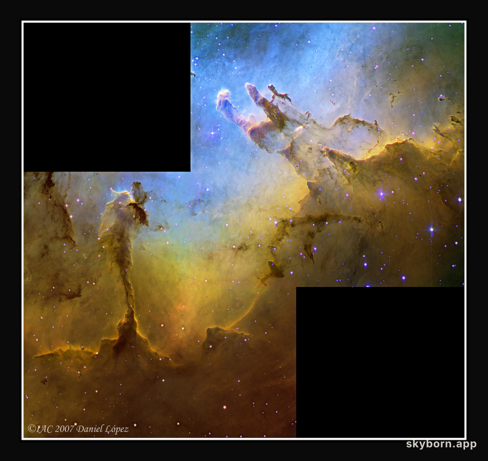 The Eagle Nebula in Hydrogen, Oxygen, and Sulfur