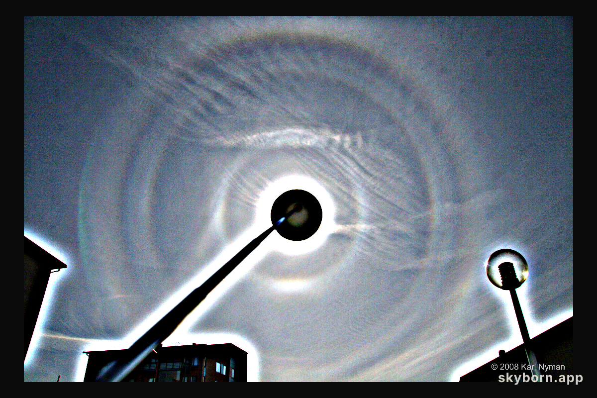 Pyramid Ice Crystal Halos Over Finland