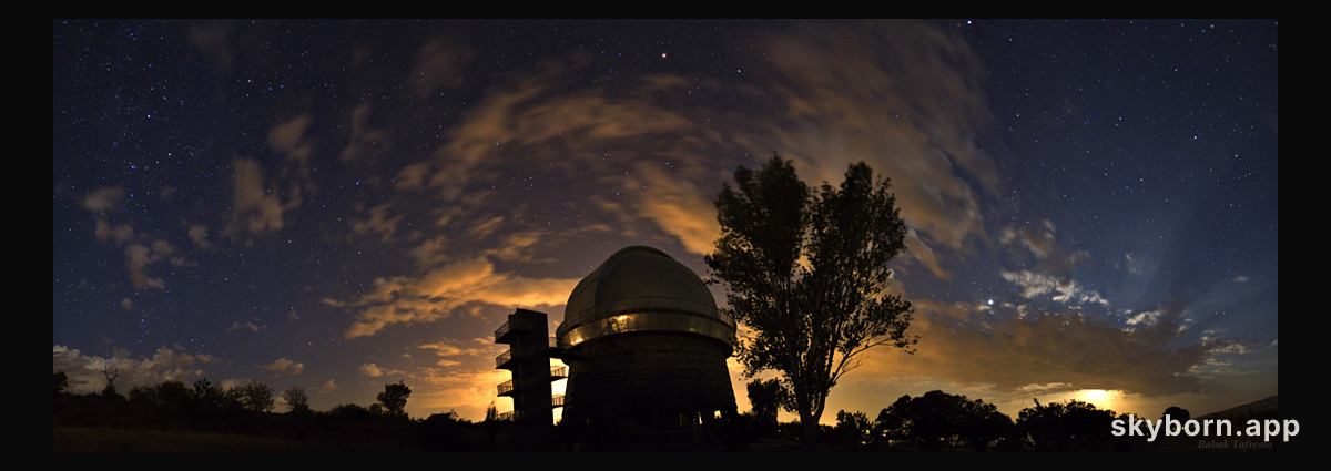 Moon Rays over Byurakan Observatory