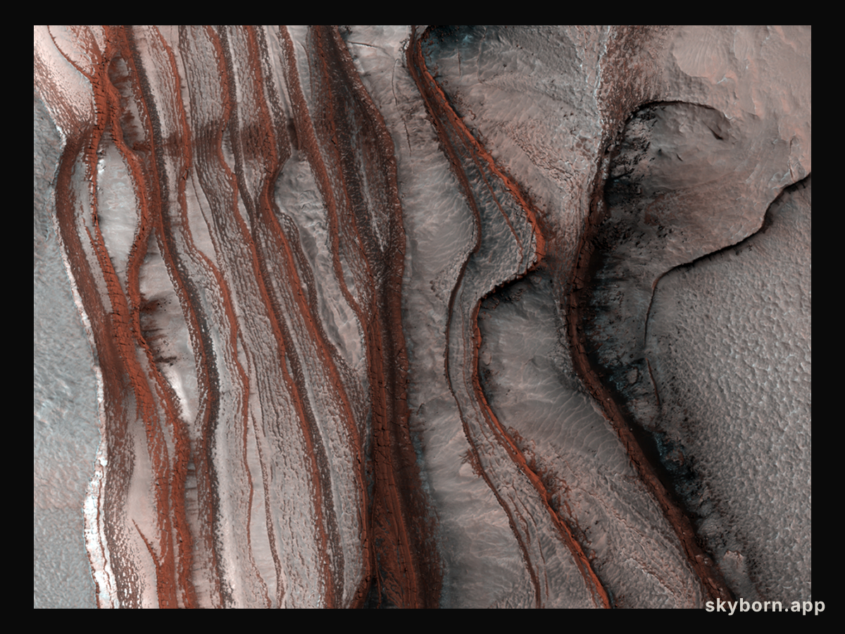 Layers of Red Cliffs on Mars