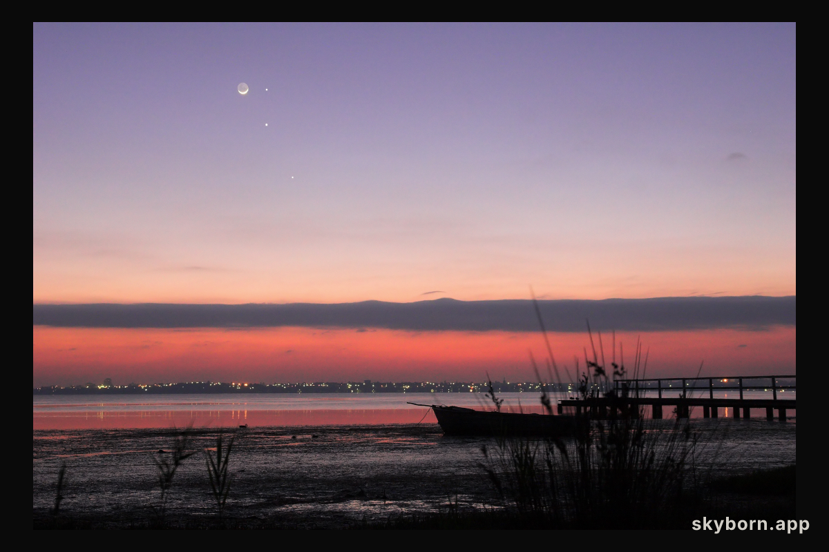 Moon, Mercury, Jupiter, Mars