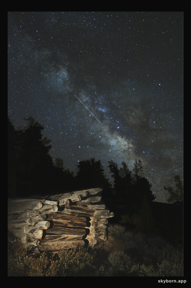 Lyrid Meteor and Milky Way
