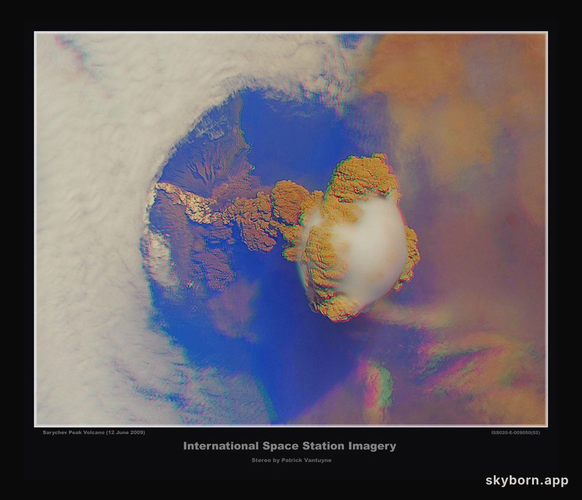 Sarychev Peak Volcano in Stereo