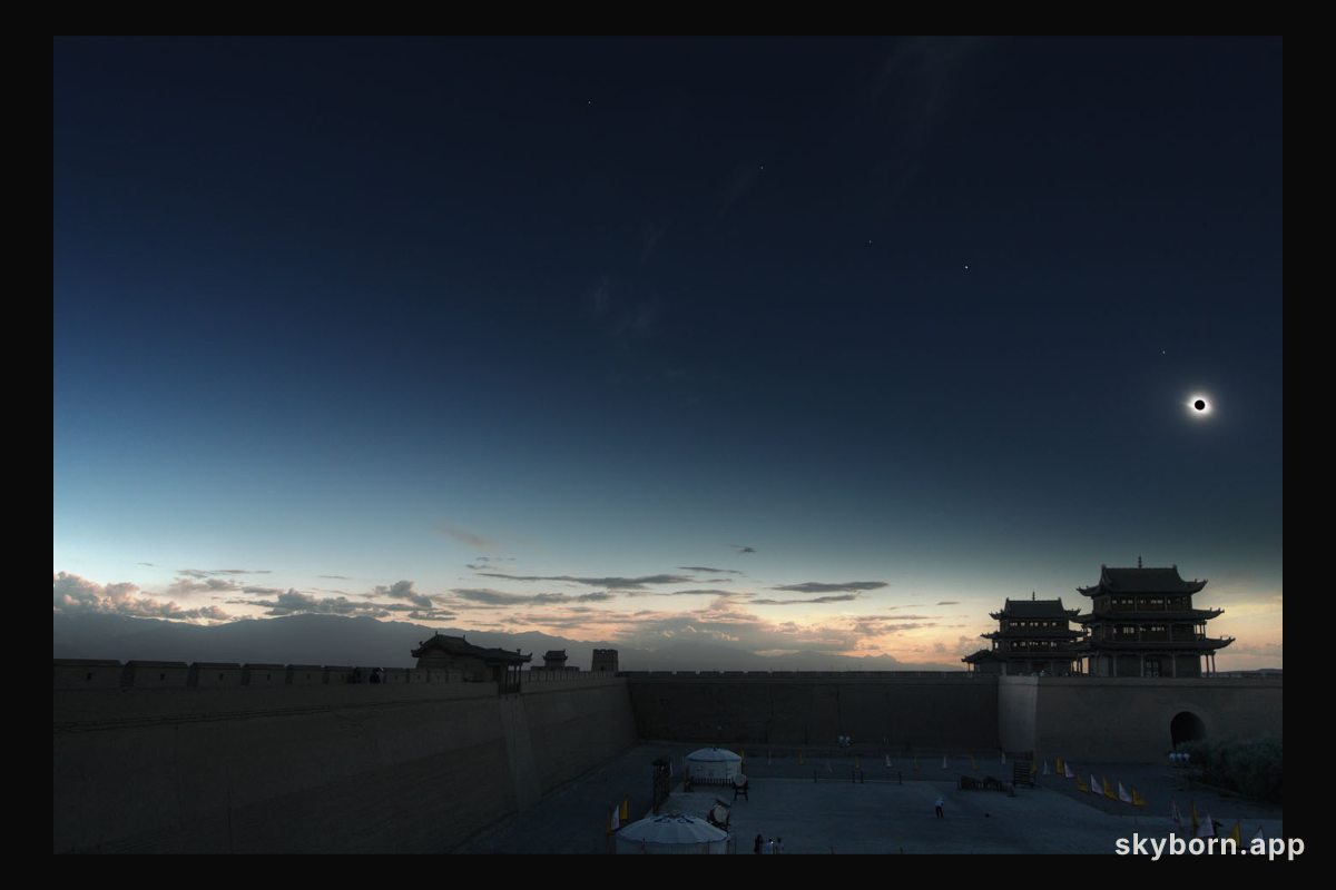 Planets, Great Wall, and Solar Eclipse