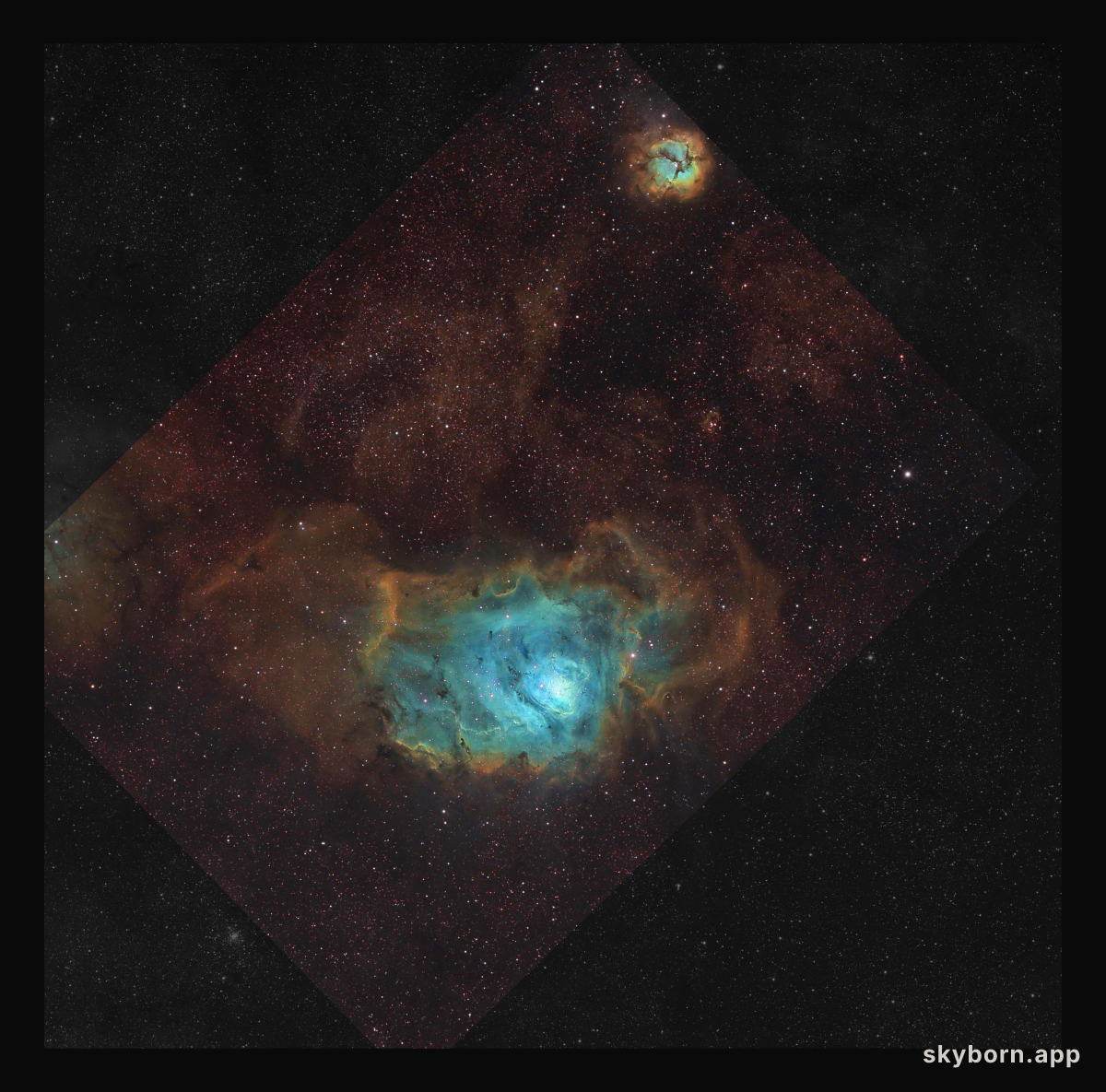 The Lagoon Nebula in Gas, Dust, and Stars