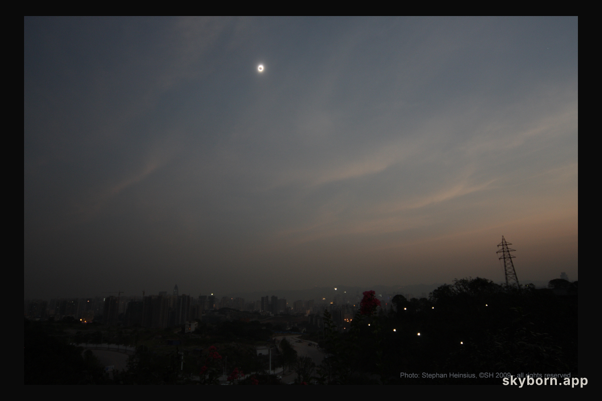 Eclipse over Chongqing, China