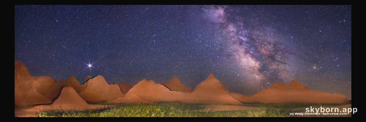 The Milky Way Over the Badlands
