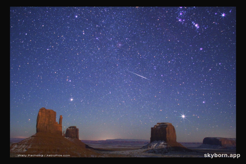 Geminid Meteor over Monument Valley