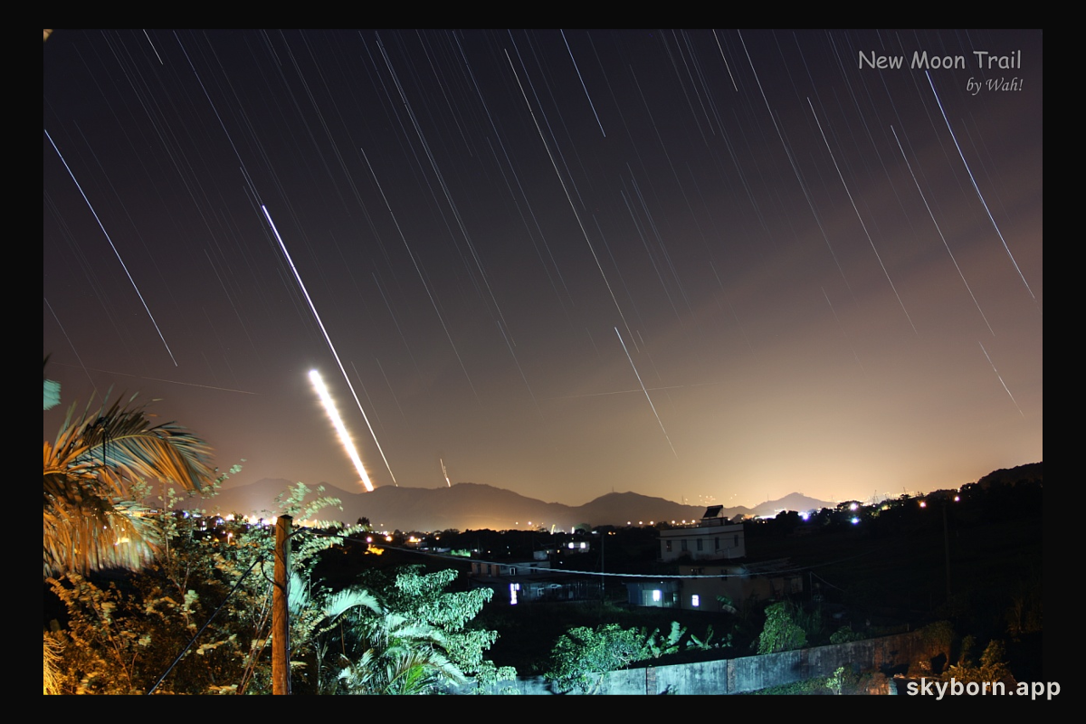 A Fading Moonset Over Hong Kong