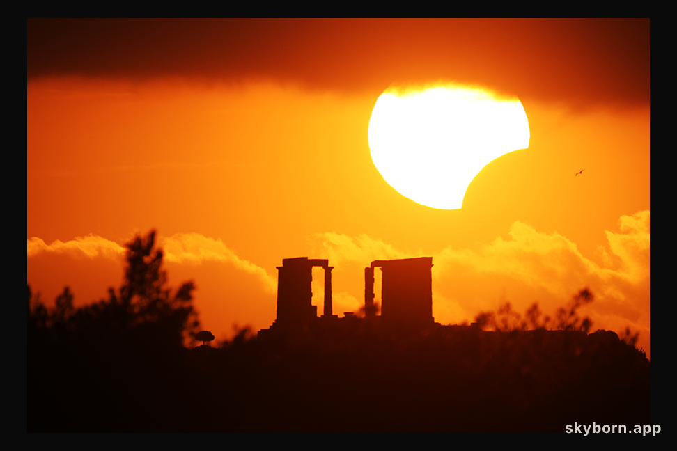 Eclipse over the Temple of Poseidon
