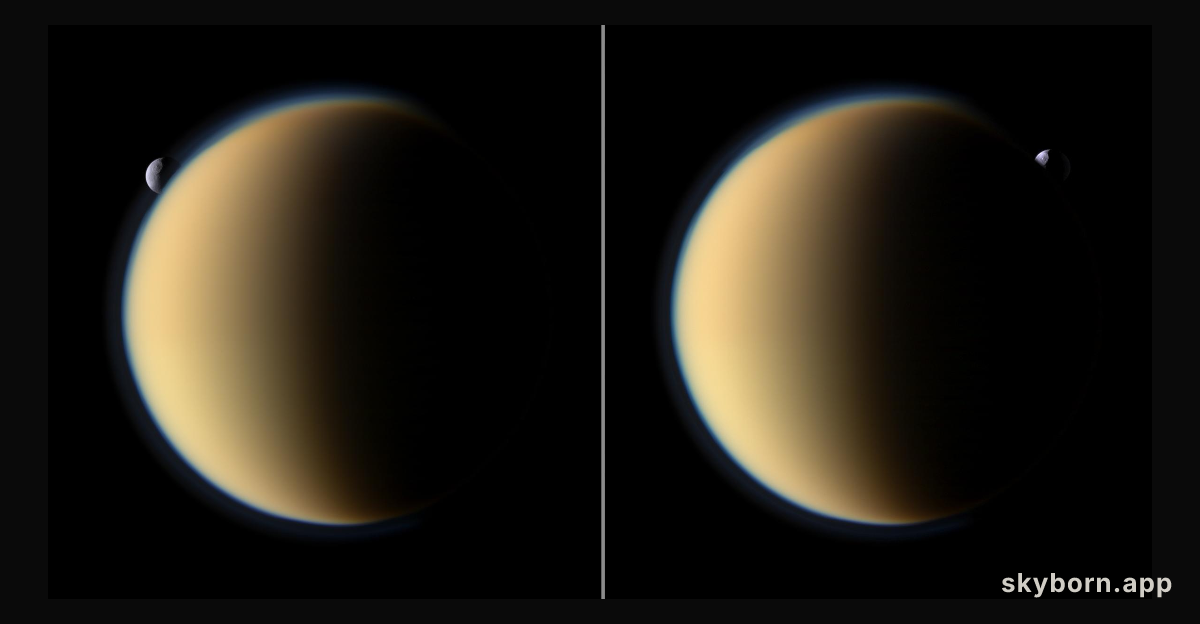 Tethys Behind Titan