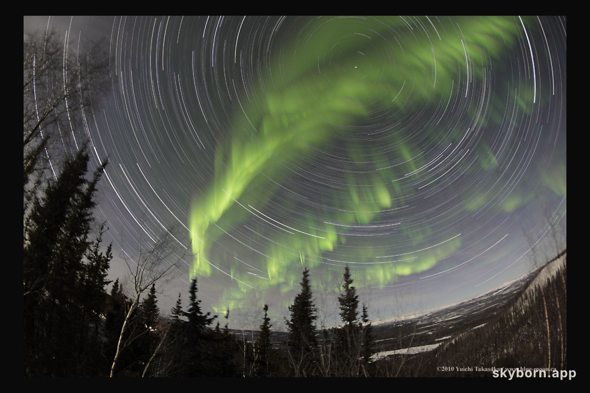 Yukon Aurora with Star Trails