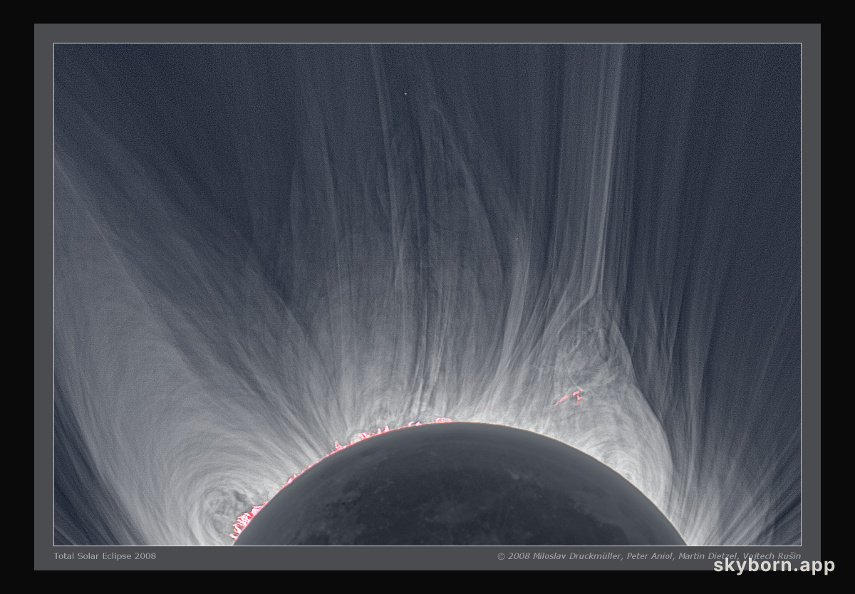 Detailed View of a Solar Eclipse Corona