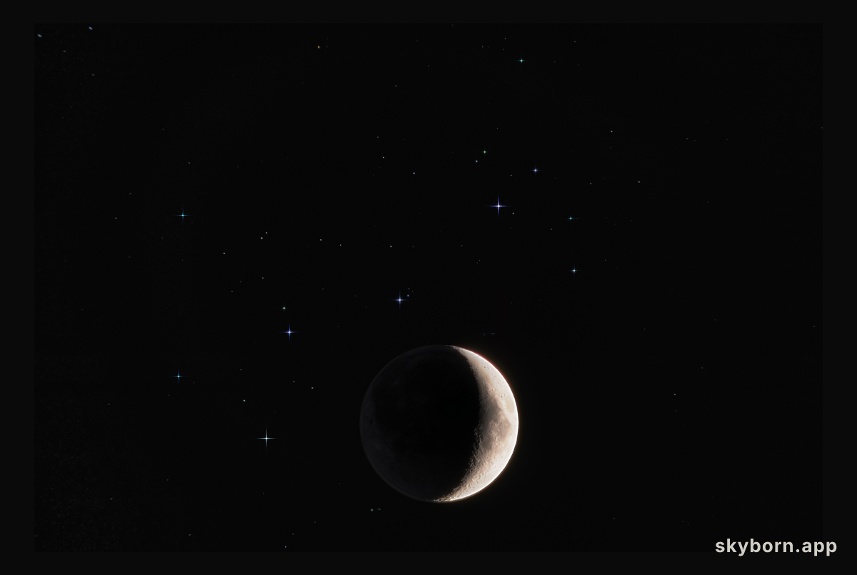 Young Moon and Sister Stars