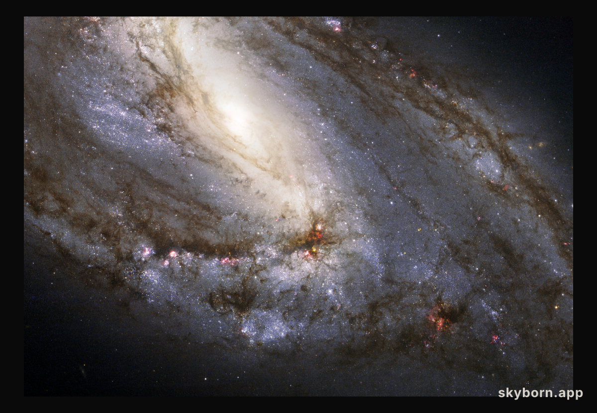 Unusual Spiral Galaxy M66 from Hubble