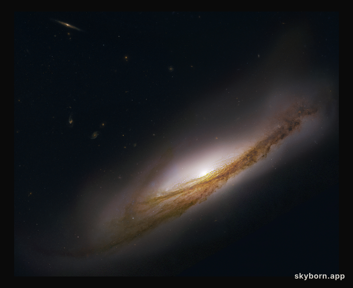 Spiral Galaxy NGC 3190 Almost Sideways