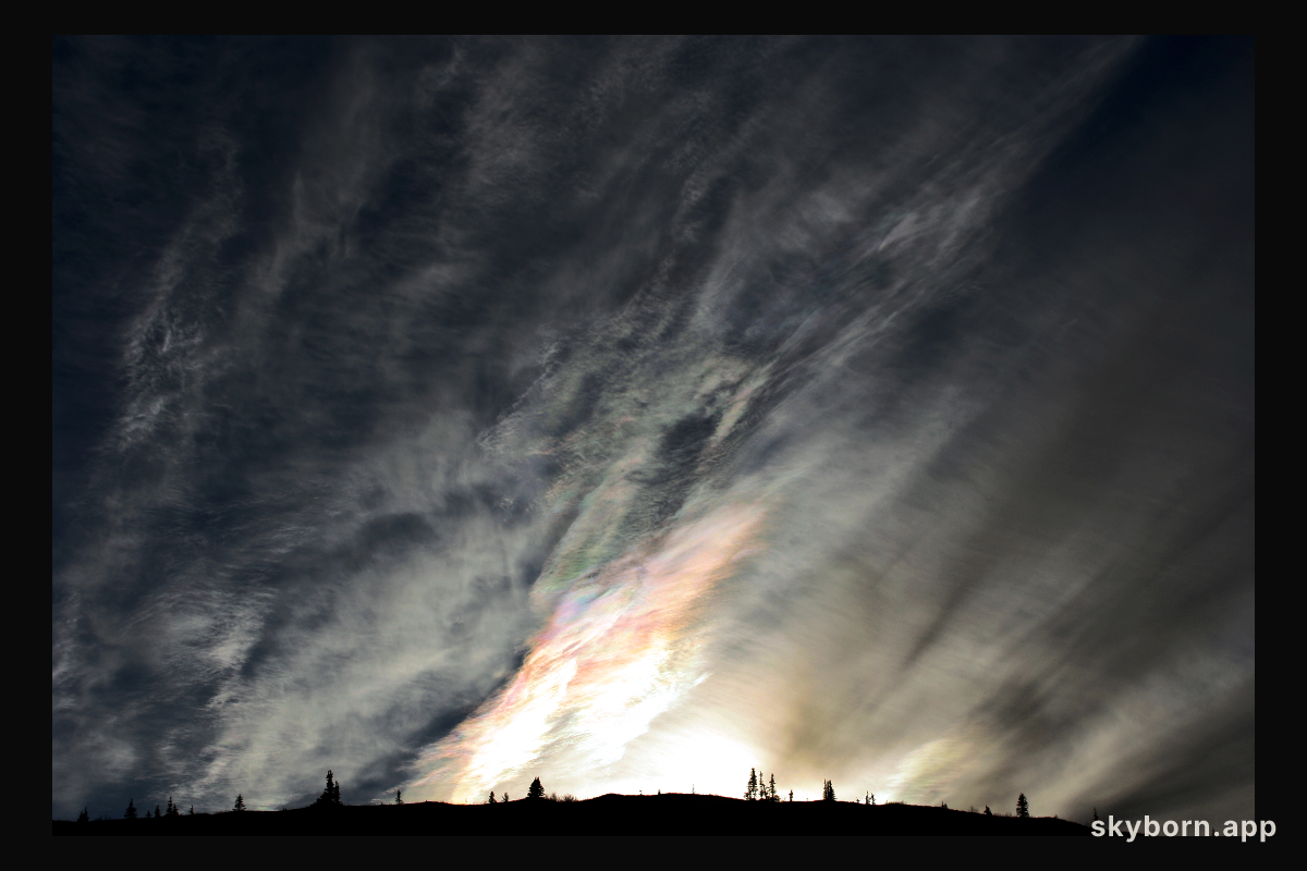 Iridescent Clouds from the Top of the World Highway