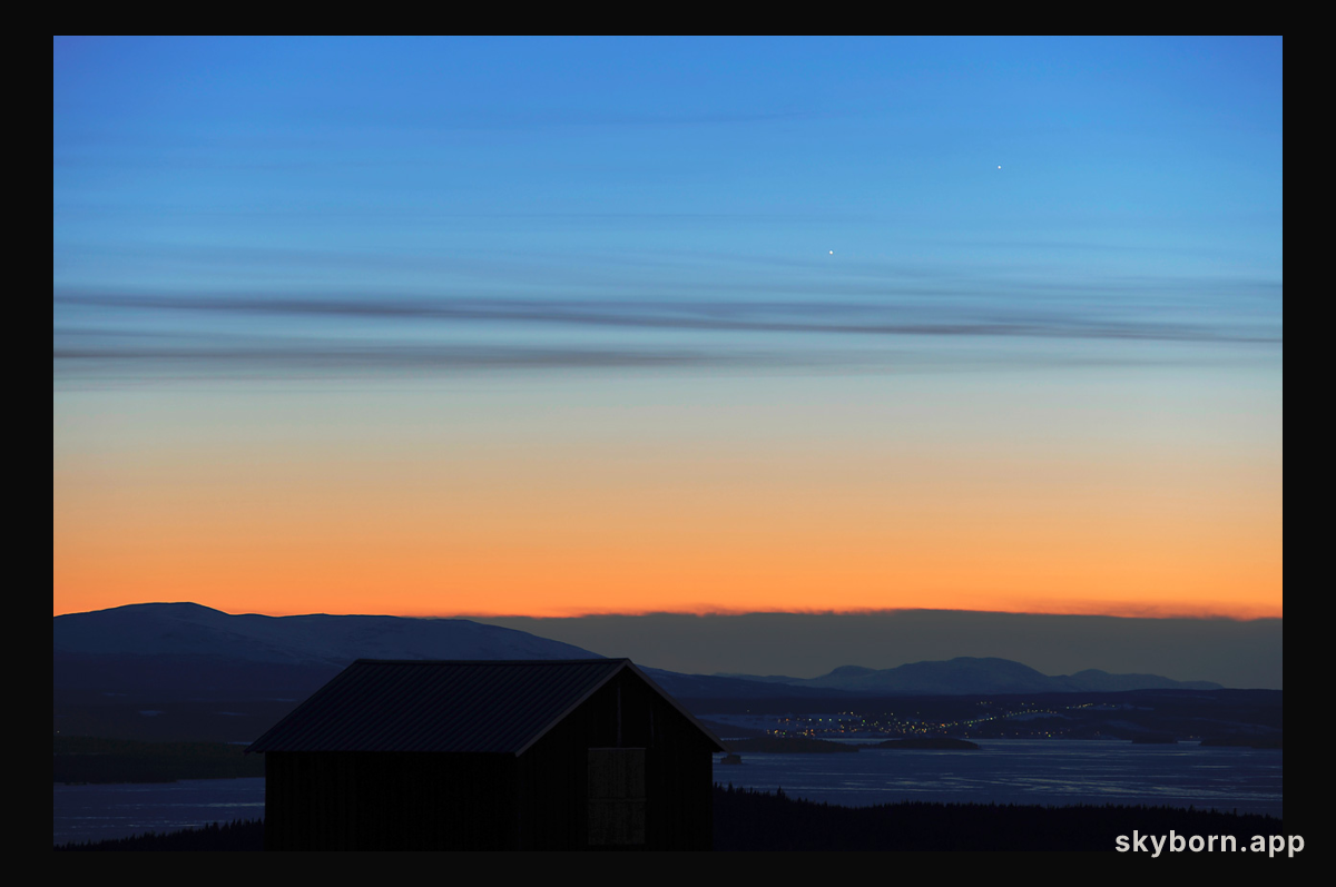 Mercury and Jupiter at Sunset