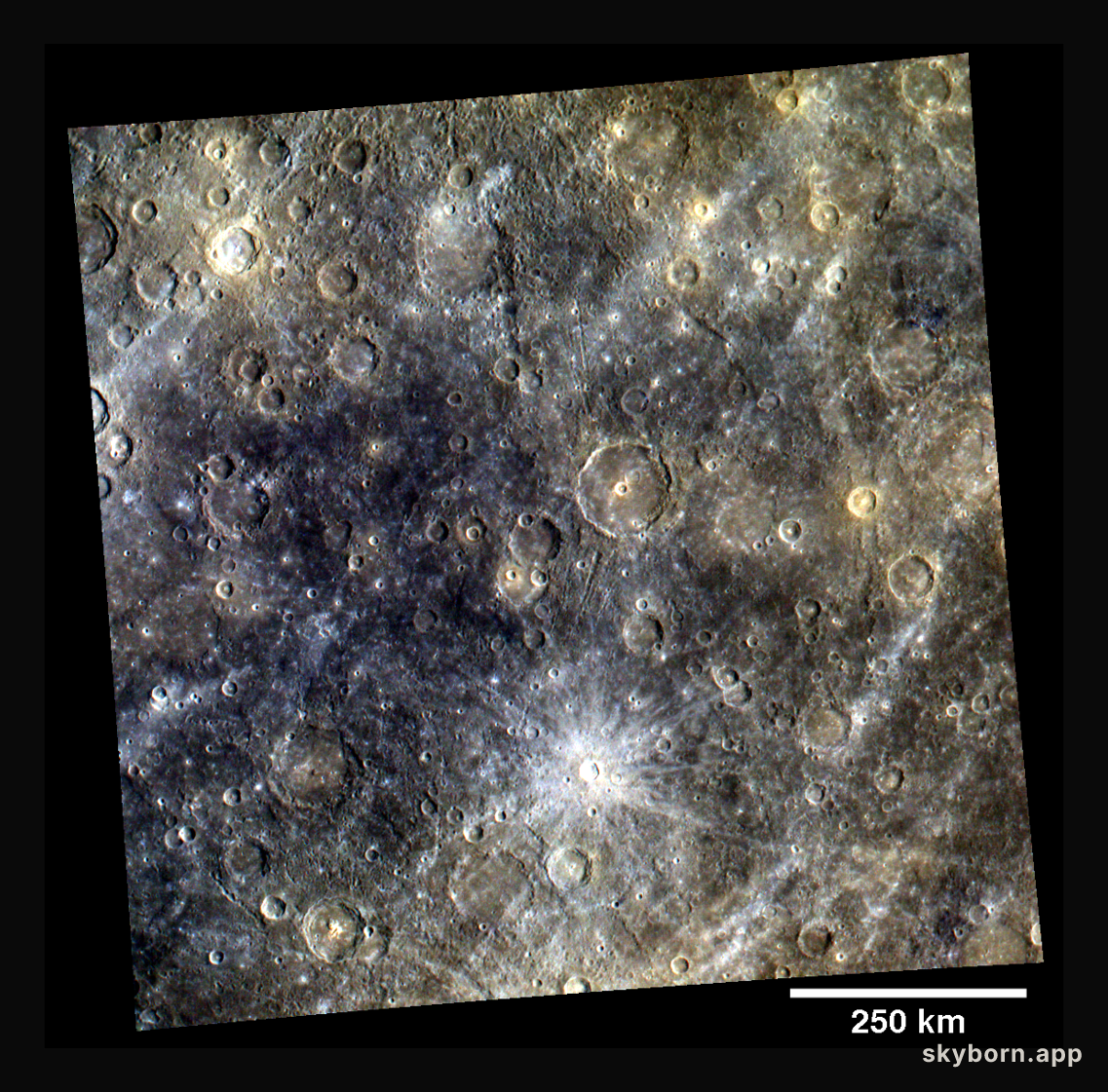 Mercury's Surface in Exaggerated Color