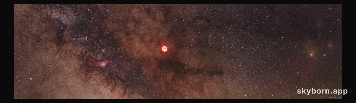 Eclipsed Moon in the Milky Way