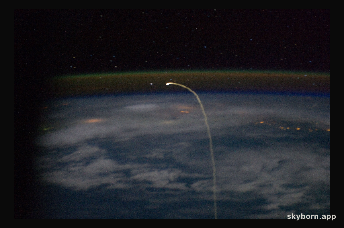 Shuttle Reentry Streak from Orbit