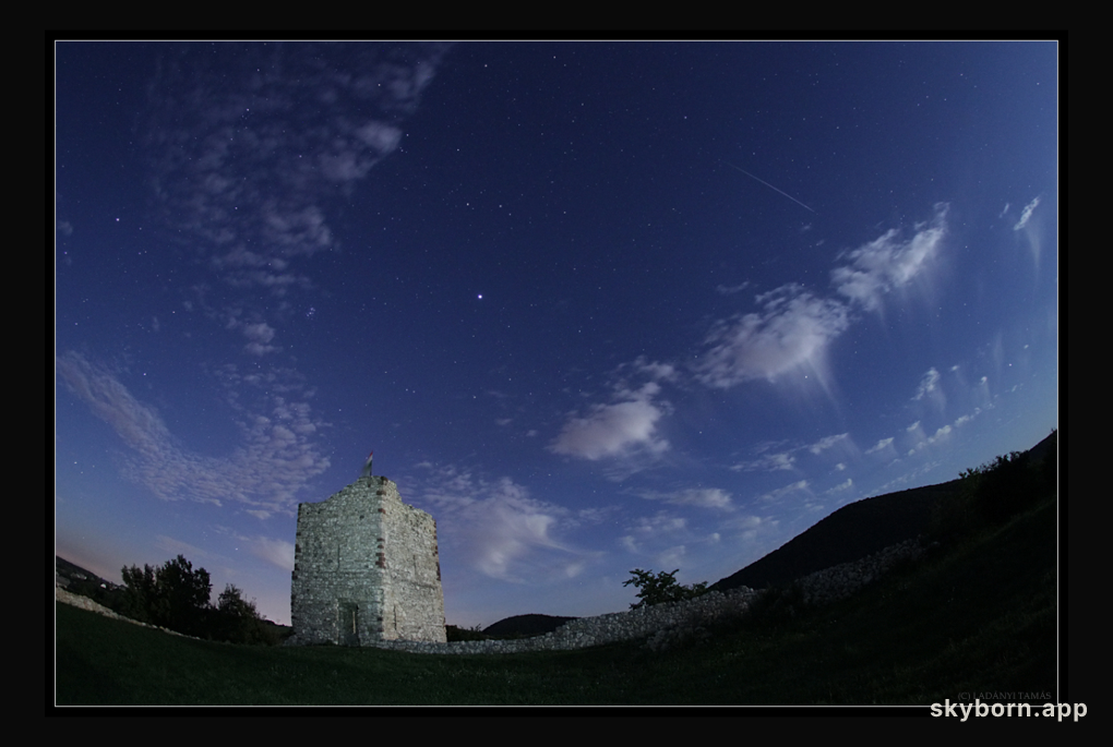 Castle and Meteor by Moonlight
