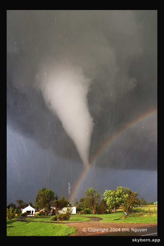 Tornado and Rainbow Over Kansas
