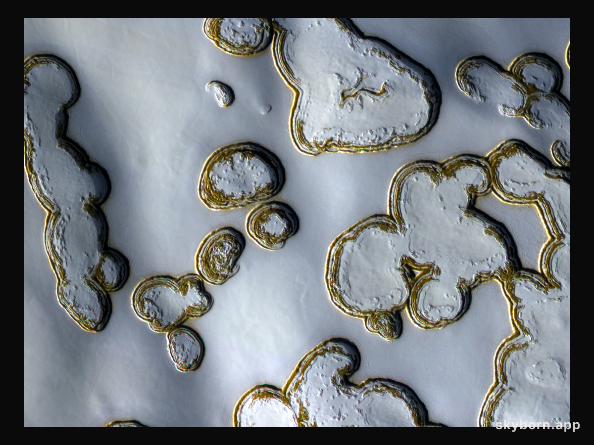 Dry Ice Pits on Mars