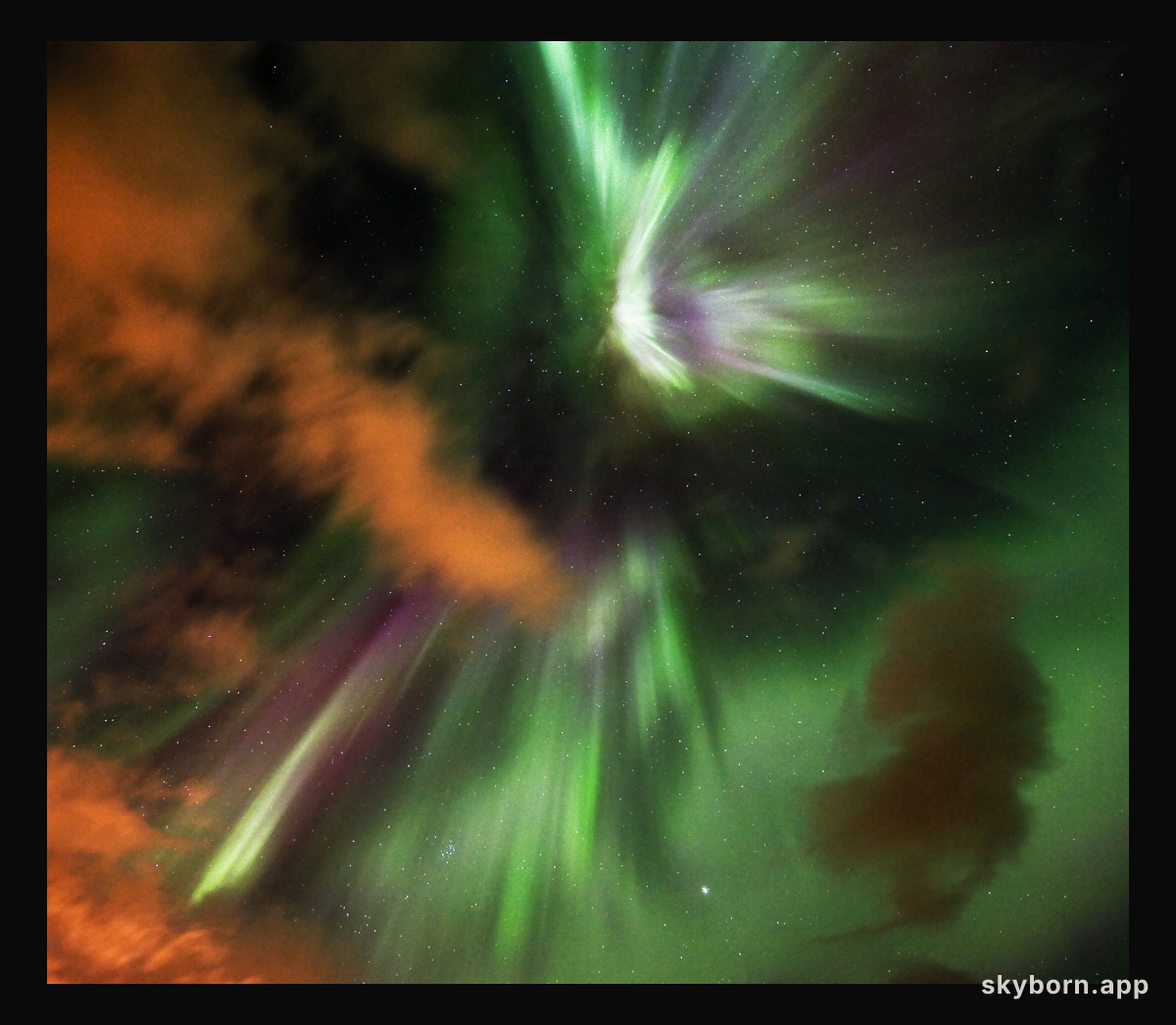 Cloudy Night of the Northern Lights