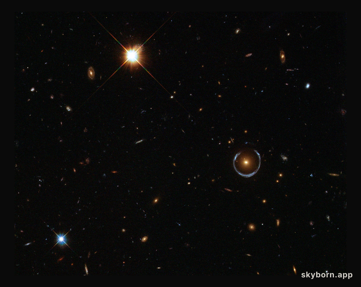 A Horseshoe Einstein Ring from Hubble