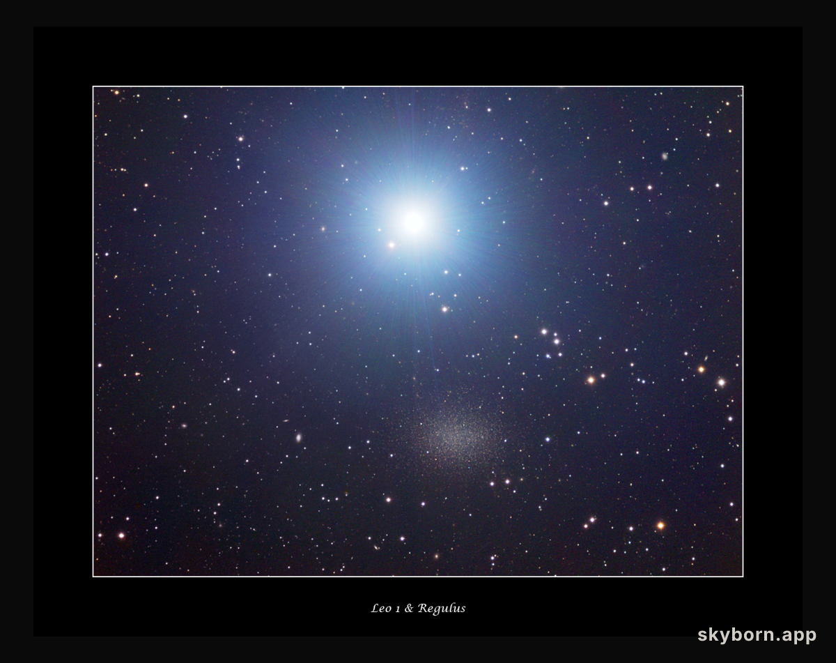 Bright Star Regulus near the Leo I Dwarf Galaxy