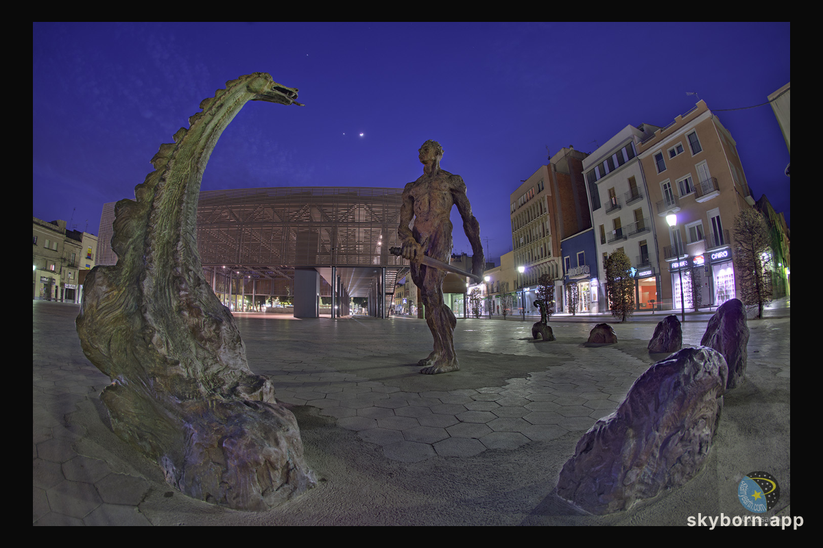 Moon and Planets Over Catalonia