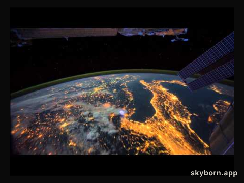 Flying Over the Earth at Night