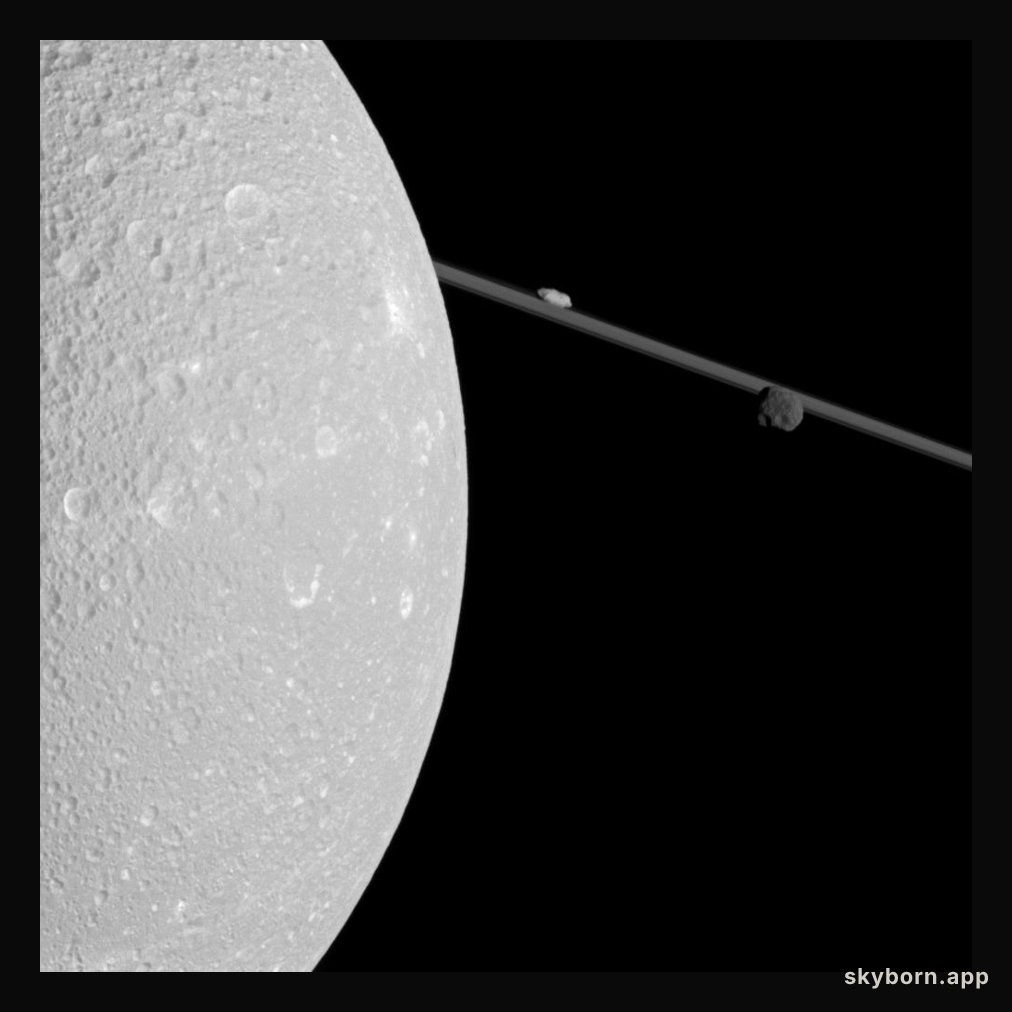 A Close Pass of Saturn's Moon Dione
