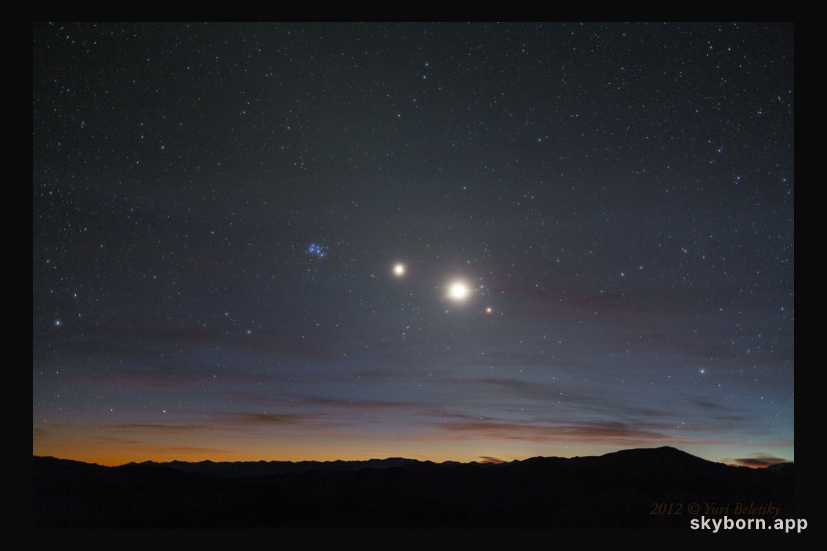 A Morning Line of Stars and Planets
