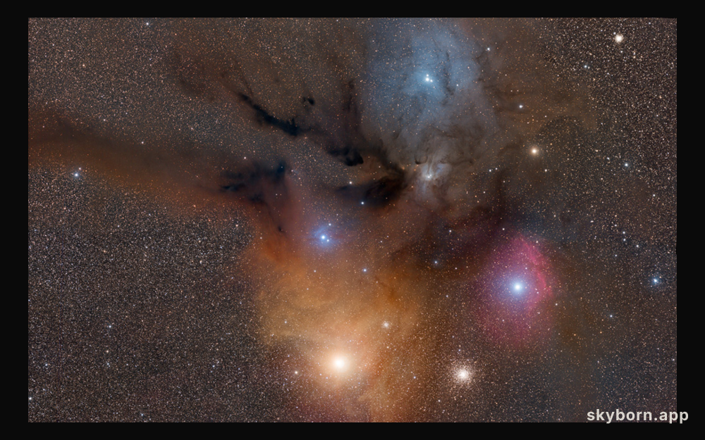 Colorful Clouds Near Rho Ophiuchi
