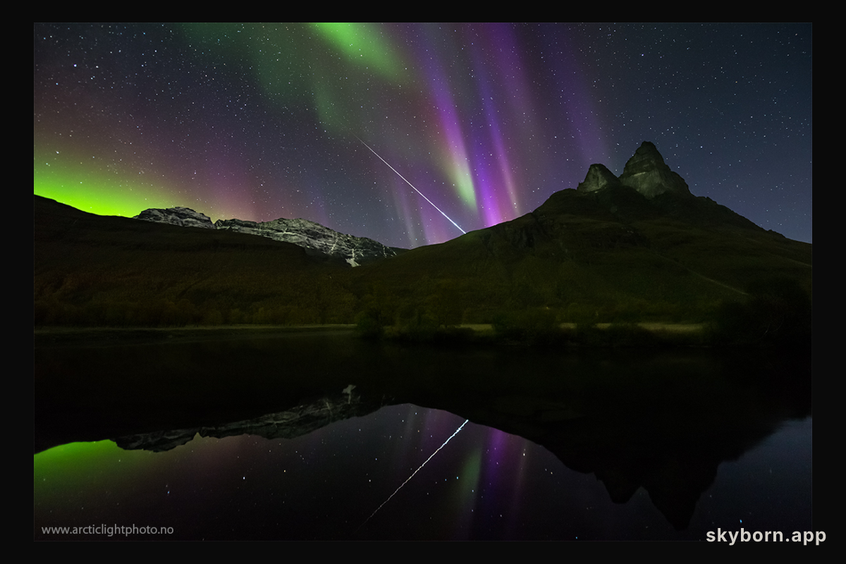 Aurora and Fireball Over Norway